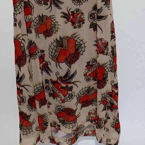 Harley-Davidson Women's Multicolor Sheer Spaghetti Strap Nighty Slip Dress XS - Picture 7 of 10